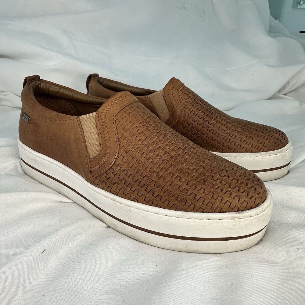 Velez Womens Leather Slip On Shoes EU 36 Brown Woven Loafer Authentic Colombian